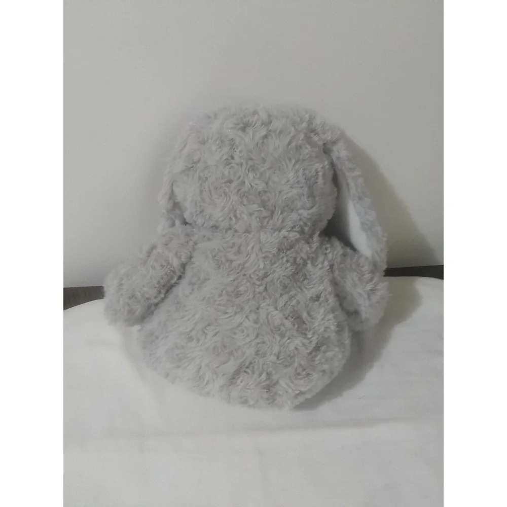 Swirley Gray Bunny Rabbit Hug Fun Silver Bow Baby Gift Easter‎